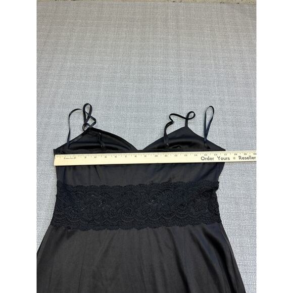 Express Slip Dress Womens Medium Midi Babydoll Black Lace Whimsigoth Witchy Y2K - Picture 7 of 11